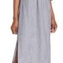 Trina Turk  Chambray Smocked Off The Shoulder High Slit Lightweight Dress Sz S Photo 0