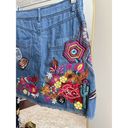 Spell & The Gypsy Collective Spell And The Gypsy RARE Flower Child Embroidered Denim Mini Skirt Size Small Photo 4