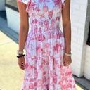 Boutique 8 Oak Lane Pink Toile Smocked House Dress Photo 3