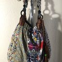 Chateau Boho hobo patchwork colorful multicolor print patterned sac bag with elastic stretchy opening shoulder tote bag purse Photo 0
