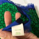 Vera Bradley  green and blue geometric print fringe scarf wrap 100% rayon Photo 1