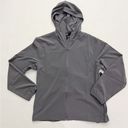 Zella  Grey Shade tunic Length Windbreaker with Zip Front, Hoodie and Pockets Photo 0