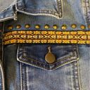 Forever 21  Cropped Denim Jean Jacket Studded Embroidered Aztec design Size Small Photo 2