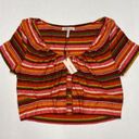 BCBGMAXAZRIA BCBGeneration vibrant stripes scoop neck crop soft jersey knit large  (b4) Photo 2