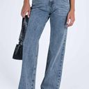 Princess Polly Asymmetric Straight-Leg Jeans Light Wash Denim Photo 0