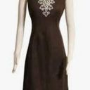 Talbots  Brown Linen Sleeveless Dress Sz 4 Photo 0