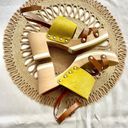 Furla  Yellow Calfhair Brown Leather Gina Wooden Clog Sandal Size 38 Photo 3