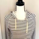 J.Crew || White/black striped hoodie with pockets Photo 3