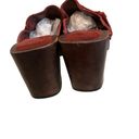 American Eagle  Vintage 90’s/Y2K Suede Wood Platform Mules Clogs Maroon Photo 8