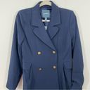 Modcloth NWT  Along for the Ride Navy Blue Crepe Coat Size MEDIUM Photo 6