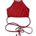 Lovers + Friends  Small Red Tank Top Wrap Tie Waist Soft High Neck Photo 1