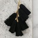 Ettika NWT  18k Gold Plated Black Tassel Earrings Photo 1