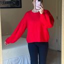 SheIn Red Ribbed Sweater Photo 1