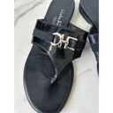 Salvatore Ferragamo  Black Silver Logo Buckle Sandals Size 38 Photo 7