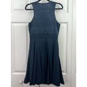 Rebecca Taylor  DRESS NAVY FIT & FLARE LAZER CUTOUT LINED SZ 4 EUC CLEAN CRISP Photo 5