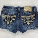 Miss Me  Jeans Womens Size 26 cut-off shorts dark blue Denim Embellished Pockets Photo 1