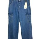 Cali 1850 NWT  Blue Wide-Leg Cargo Jeans High Rise Y2K streetwear sz 11 Photo 0