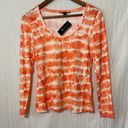 Inc international  Concepts Scoop-Neck Top Tie-Dye Orange/White NWT Small Photo 1