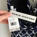 Robin Piccone  Navy Blue & White Halter Tankini Top Photo 2