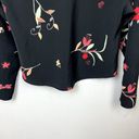 Natori Vintage Josie  Y2K Floral Cropped Top Size M Asian Floral Long Sleeve Photo 9