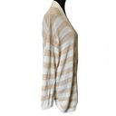 Talbots  Plus Size Cream White Striped Stretch Knit Long Sleeve Sweater Cardigan Photo 2