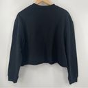 Topshop  Cropped Sweatshirt Pullover Black Crop Long Sleeve Size US 4-6 NWT Photo 3