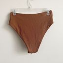 Aerie  Size L Brown High Cut Cheeky Textured Swim Bottom NEW NWT Photo 2