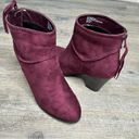 Charlotte Russe NEW  Suede Burgundy Wine Booties size 7 Photo 5