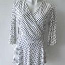 Allie Rose Vintage style polka dots peplum top Size MEDIUM White Black Photo 0