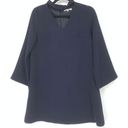 Oak + Fort  Mini Dress Women's One Size Blue Choker V-Neck Over Sized Long Sleeve Photo 0