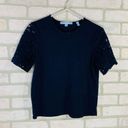 Draper James  Navy Lace Short Sleeve Tee Size S Photo 2