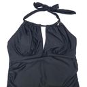 One Piece East Elegant Black Maternity Swimsuit  Keyhole Halter Medium NWT Photo 1