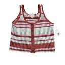 a.n.a Crochet Sweater Vest Tank Top Button Front Boho NWT Muted Earthy Tones XL Pink Photo 0