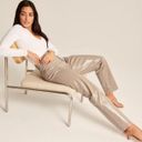 Abercrombie & Fitch   -Curve Love Patent Leather 90s Straight Pant Taupe Photo 2