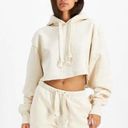 Champion Reverse Weave Natural State Cropped Hoodie Off White Cream Medium NWT Photo 0