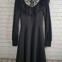 The Row Front Dress XSmall Black High Neck Mesh Overlay sleeves Black Photo 0