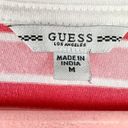 Guess Y2K  Top Los Angeles Pink Striped Cropped Long Sleeve T-Shirt Photo 3