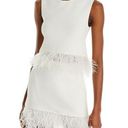 Frame NWT  White Crochet Feather-Trim Mini Skirt. Size Medium Photo 0