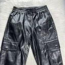 ZARA  Black Faux Leather High Rise Skinny Cargo Pants Photo 2