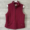 Talbots  women’s M lined puffer quilted zipper vest, fuchsia color, lightweight Photo 0