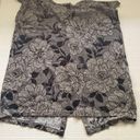 C&C California  gray blue floral button back cap sleeve linen shirt, size large Photo 4