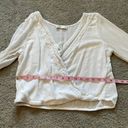 Hollister  California Long Sleeve White Tie Front Blouse | Size Large Photo 8