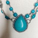 Coldwater Creek  Women’s Turquoise Pendant And Chain Necklace 18” Adjustable Photo 1