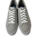 Keds  Women's Size 11 Jump Kick Leather Comfort Sneaker Shoes Striped Knit Grey Photo 2