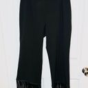 Lulus  Catch a Crush Black Fringe Cropped Pants Flat Front Black L NWT Photo 1