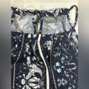 Soho  New York & Co Jeans Halter Top Tied Neck Navy Blue Paisley Print Small Photo 3