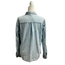 AG Adriano Goldschmied  Chambray Denim Button Up Down Blouse Top Blue Small Photo 3