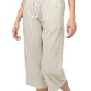  BEACH LUNCH LOUNGE Lightweight Linen Cotton Cropped Pant Brown Photo 0