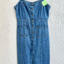 BB Dakota  Sleeveless 100% Cotton Jumper Mini Dress Dark Denim Blue Womens Size 8 Photo 1