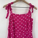 Draper James  Polka Dot Midi Dress Adjustable Tie Bows Straps Pink White Medium Photo 3